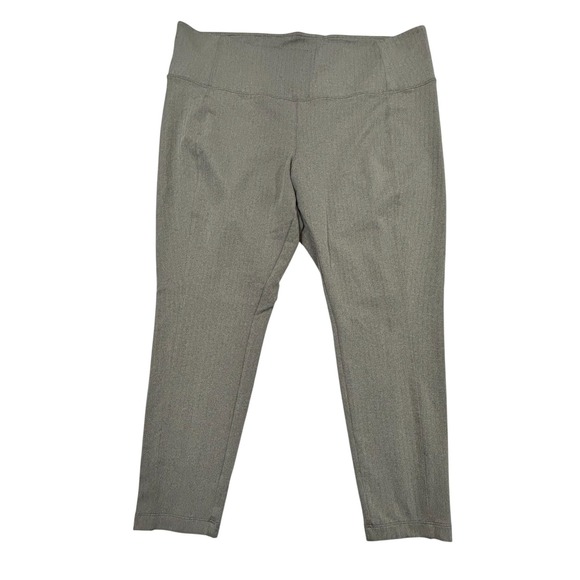 Athleta Delancey Herringbone Tight Leggings 2X Gray Crop High Rise Pants - Picture 1 of 9